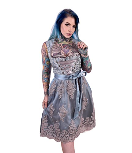 Alte Liebe Trachtenkleid 2tlg. Dirndl Kleid A403 /34 Petrol Blau Grün