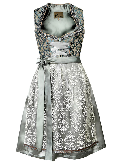 Alte Liebe 2tlg. Damen Dirndl Kleid Petrol Blau Grün A373
