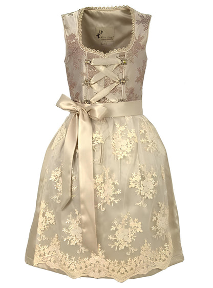 Alte Liebe Trachtenkleid 2tlg. Kinder Dirndl Mädchen Kleid mit Spitzenschürze Gr. 104