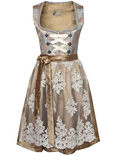 Alte Liebe 2tlg. Damen Dirndl A330, Gold, 34