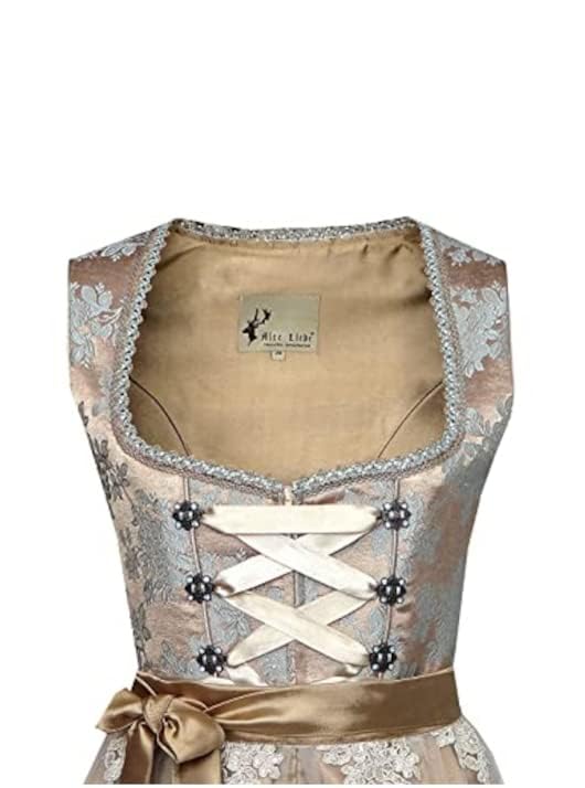 Alte Liebe 2tlg. Damen Dirndl A330, Gold, 34