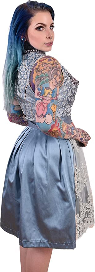 Alte Liebe Trachtenkleid 2tlg. Dirndl Kleid A403 /34 Petrol Blau Grün